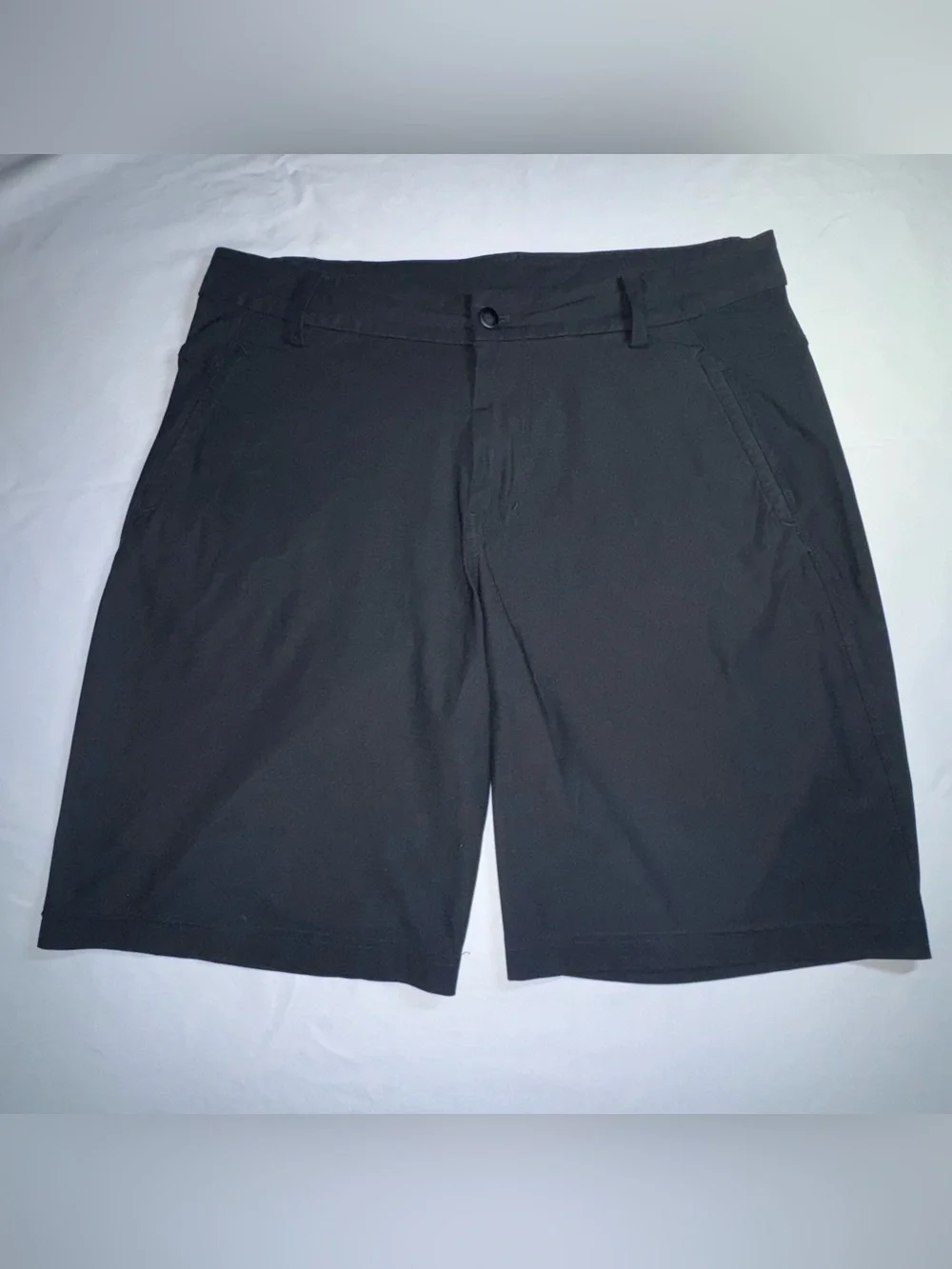 lululemon athletica Men's Black Flat-Front Performance Shorts